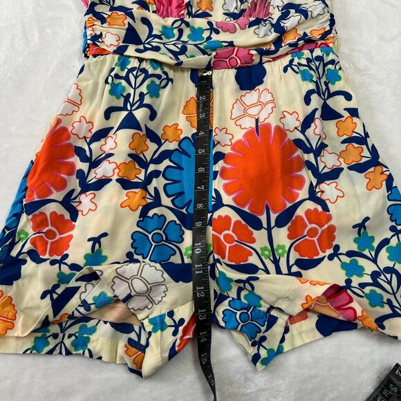 Plenty by Tracy Reese High Neck Sleeveless Floral Ruffle Trim Romper Size XS - Picture 14 of 16